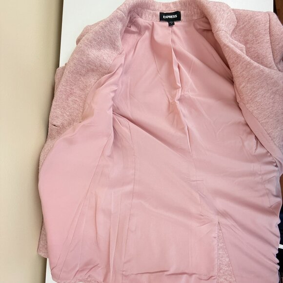 NWOT EXPRESS Blush Pink Super Soft Knit Comfy Blazer – Lined Size S - Picture 3 of 9